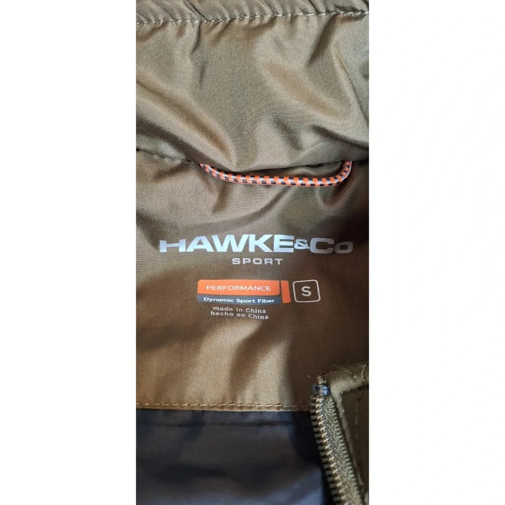 Hawke & Co Men's Jacket sz Small Diamond Quilted Brown EUC Full Zip